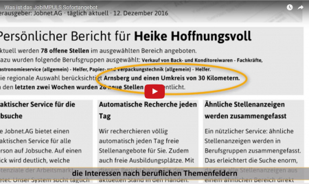 Screenshot des Video-Tutorials zum Anlegen eines Teilnehmers im JobIMPULS Sofortangebot.