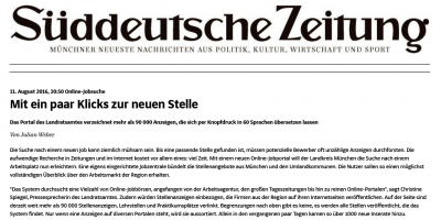 JobZENTRALE sorgt für gute Presse - Stellen sichtbar machen für die Region