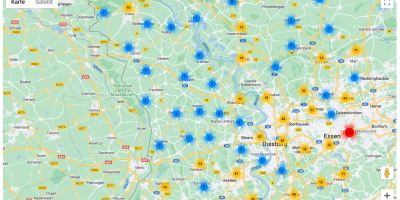 Dynamische Karte zeigt die Jobs der Region