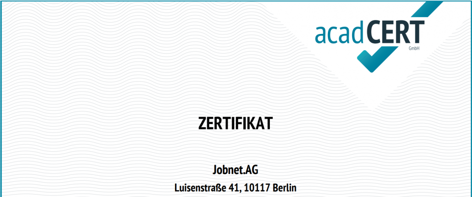 Qualität durch Kontinuität: Jobnet.AG erneut als AZAV-Träger zertifiziert