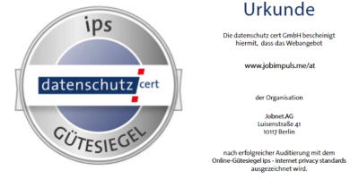 Vermittlungs- und Beratungsplattform der Jobnet.AG erhält erneut Datenschutzsiegel