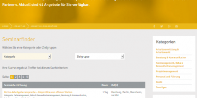 Die Jobnet.BILDUNGSBÖRSE beginnt den Beta-Betrieb