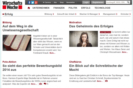 Screenshot aus der Wirtschaftswoche